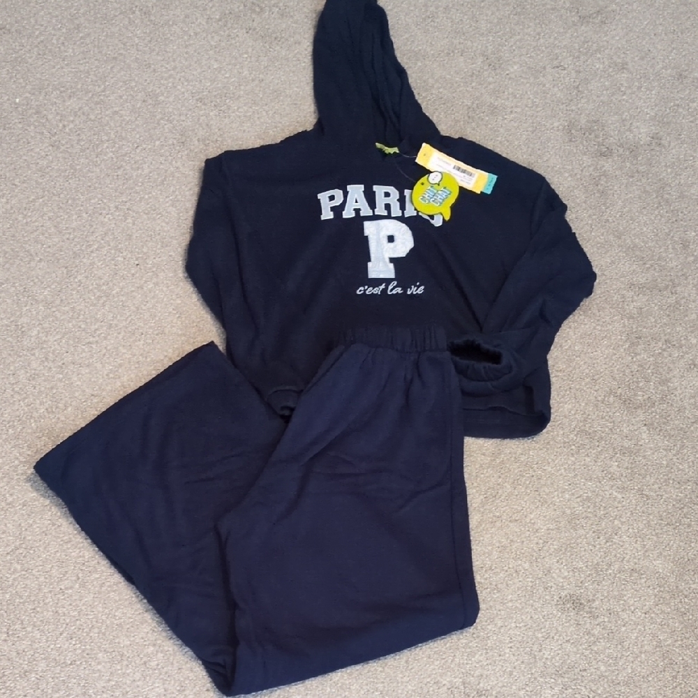 Navy Paris Hoodie and Sweatpants Set